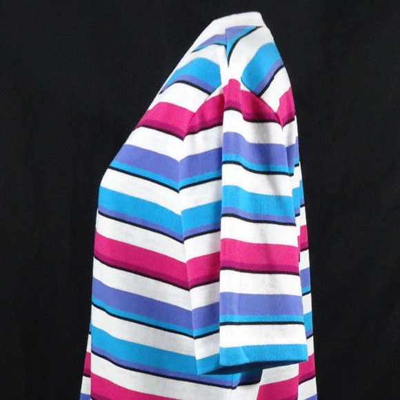 VTG Ms Blake by Devon Henley Style Striped V-Neck - Picture 6 of 8